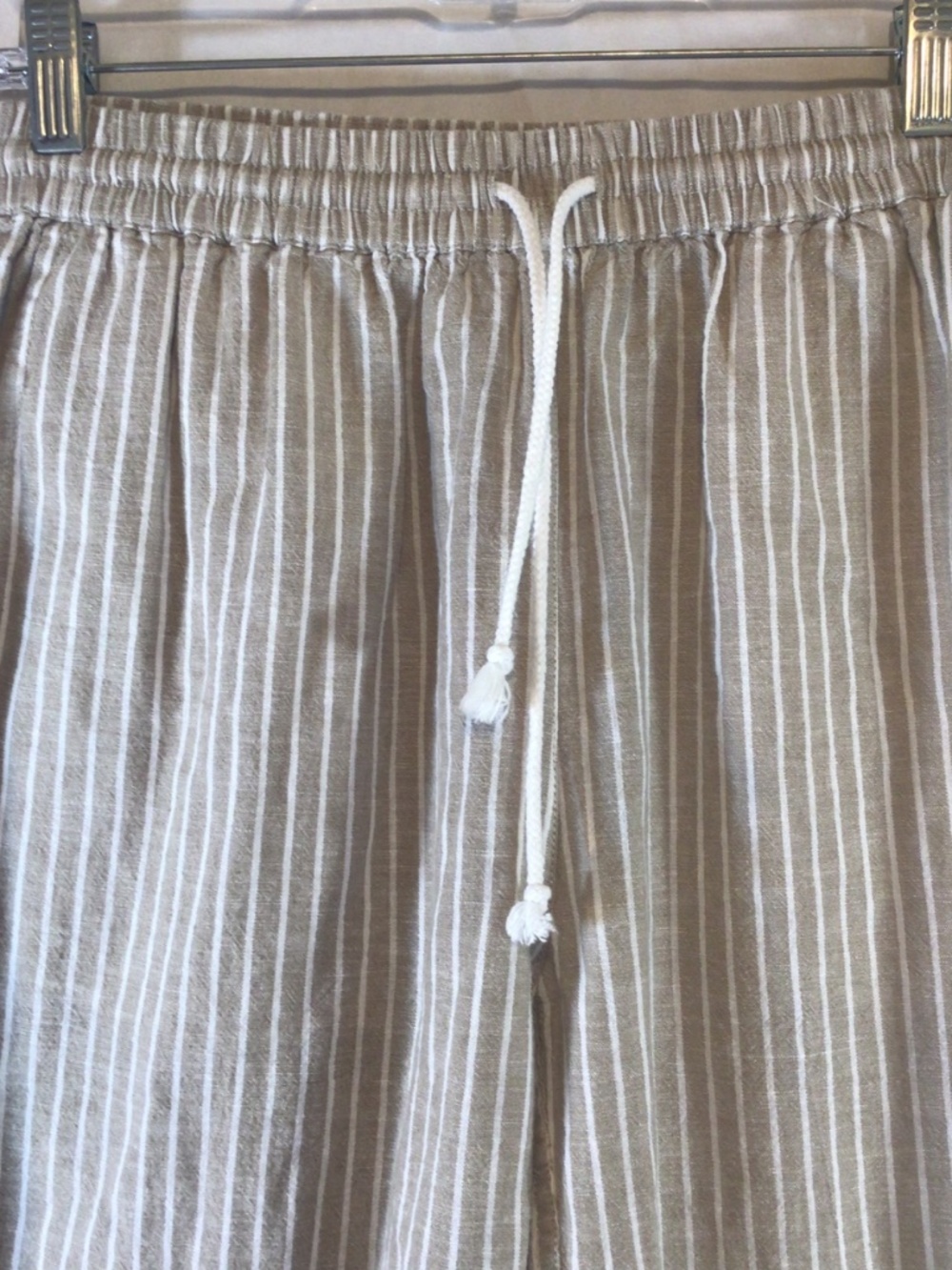 Beachlunchlounge Linen Pant Size Small Stripes Coastal Grandma Wide Leg Beachy - Picture 3 of 10